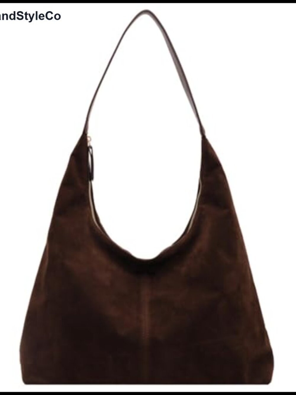 Slouchy Suede Shoulder Bag Women Underarm Tote Work Crescent Handbag